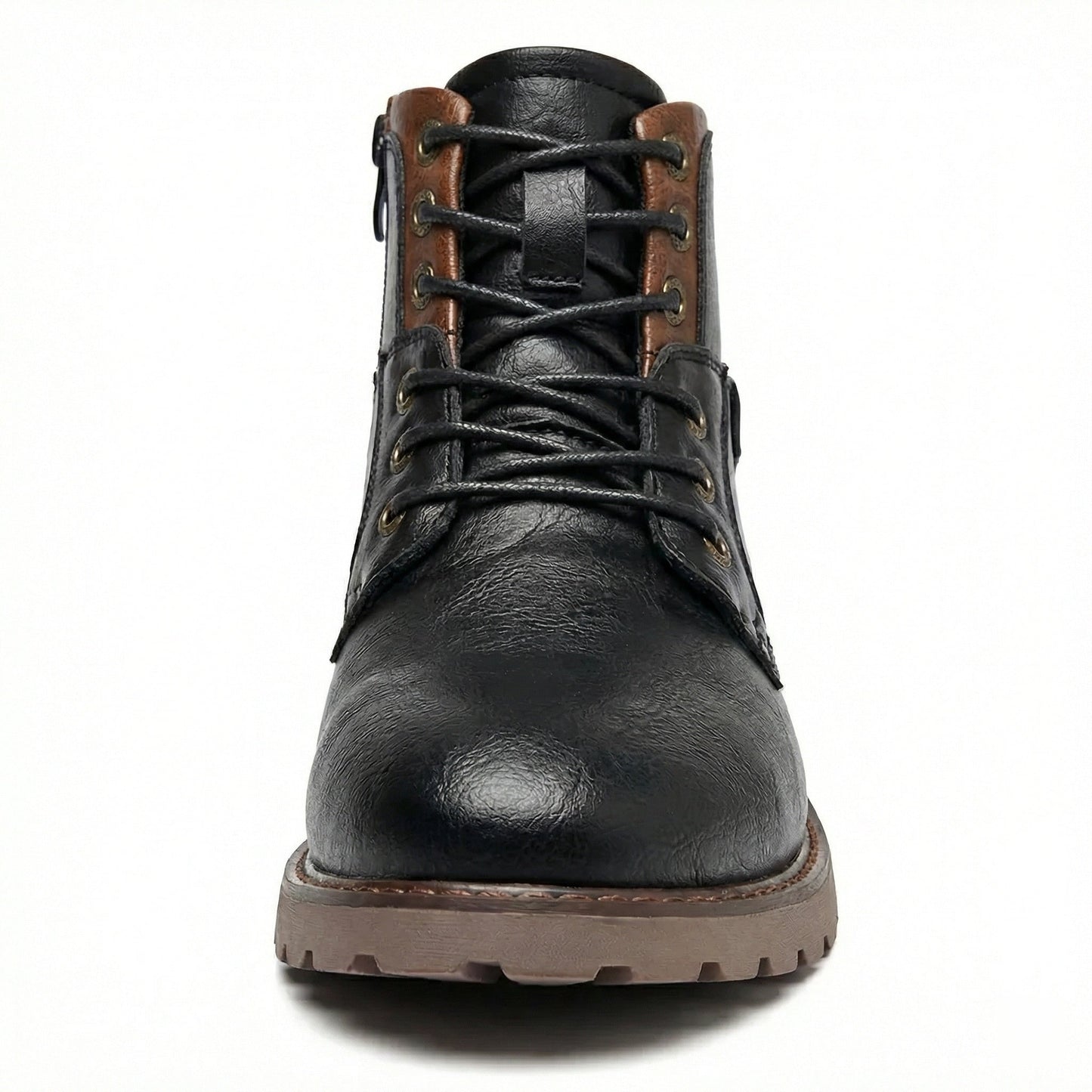 Herren Stiefel Schnürstiefel Braun Leder