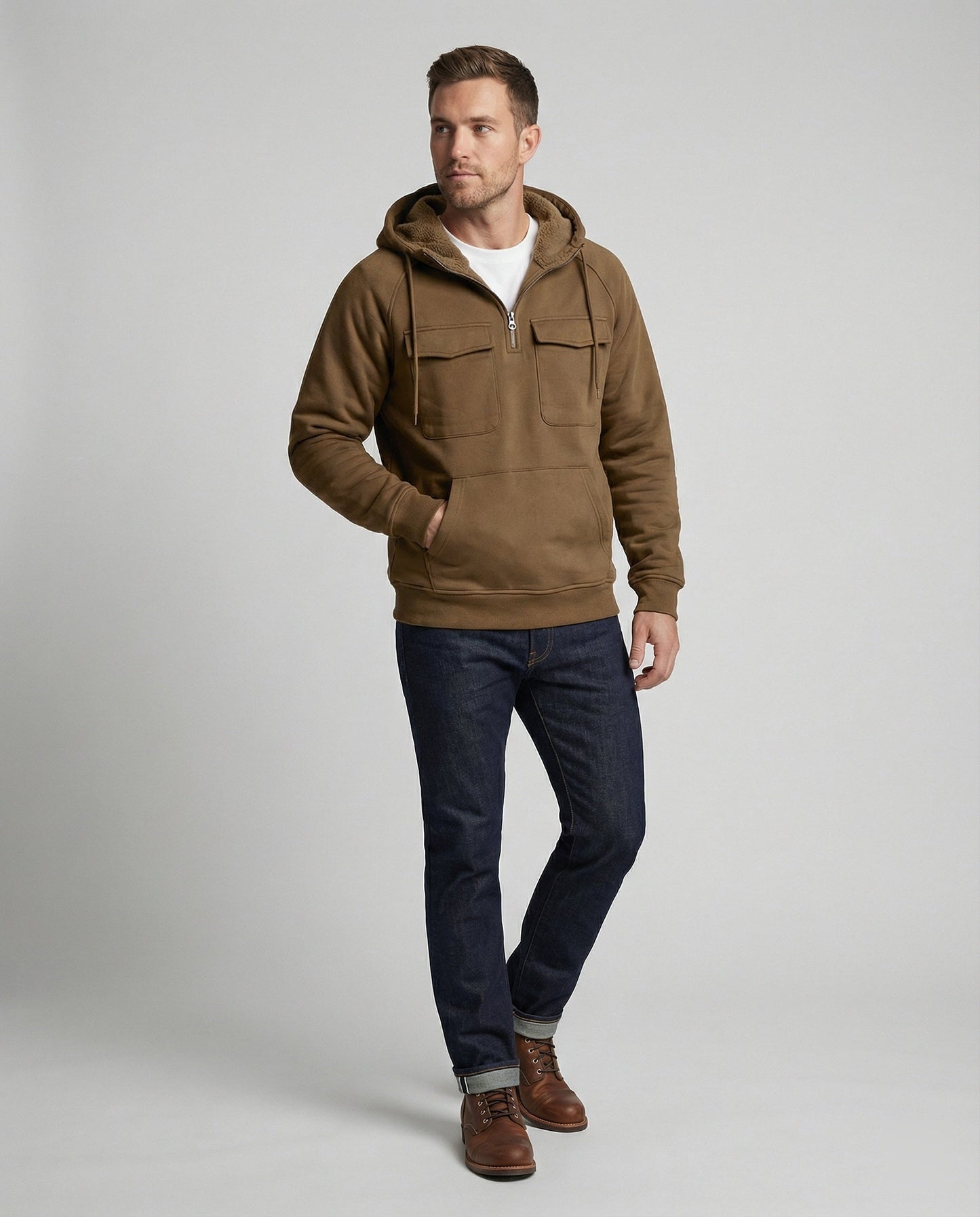 Männer Hoodie Klassisch Vieltaschen Bequem