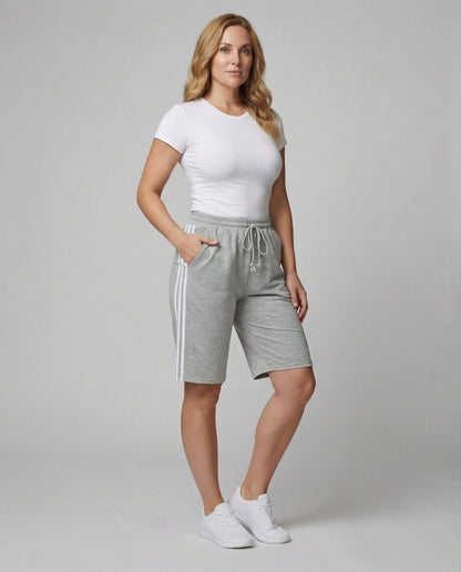 Damen Sportliche Jogginghose mit Streifen Schwarz