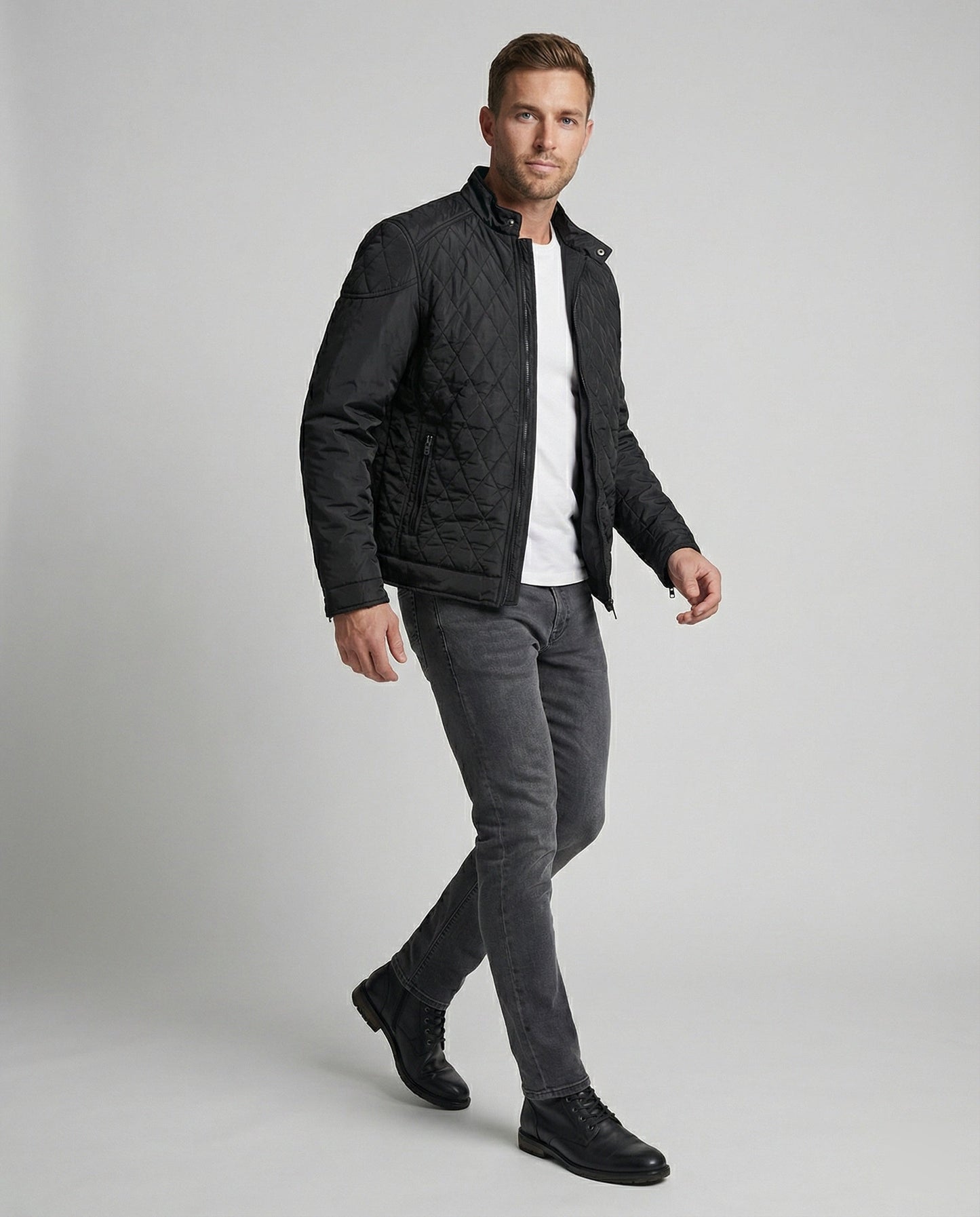 Moderner Karo Parka Jacke Herren