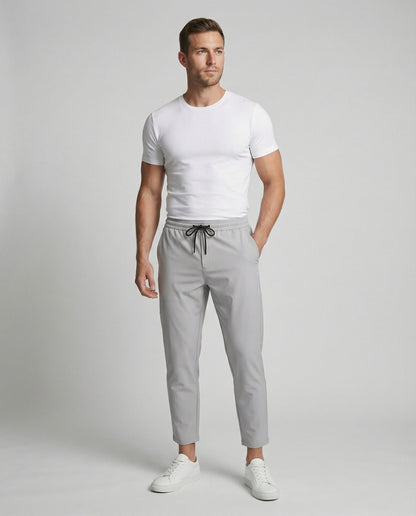 Herren Hose Leicht Bequem mit Verstellbarem Bund und Seiten Taschen