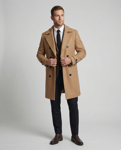 Herren Wollmantel Klassisch Warm Winter