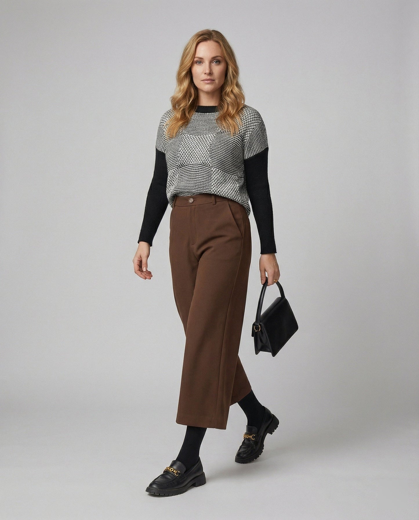 Damen Stoffhose Weite Bequem Klassisch