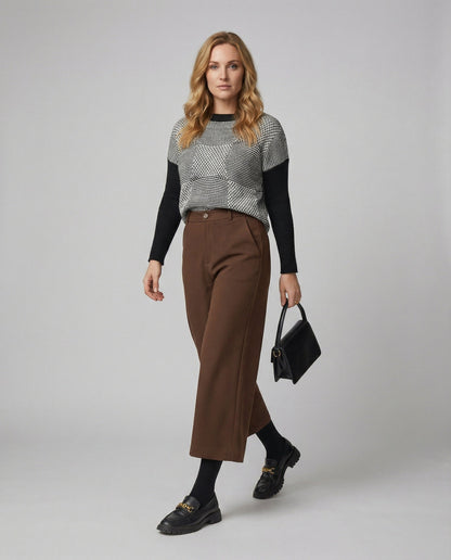 Damen Stoffhose Weite Bequem Klassisch