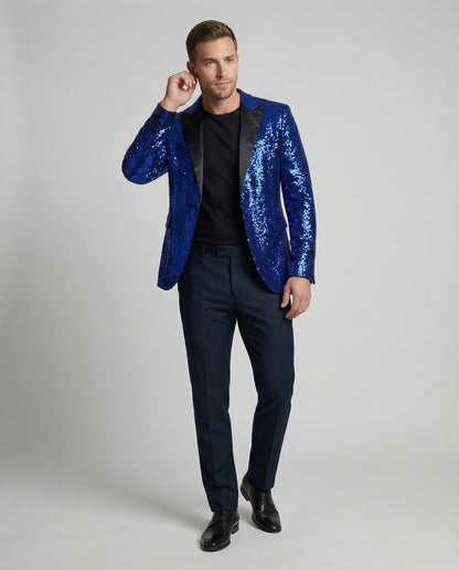 Glamour Blazer Pailletten Damen Jacke