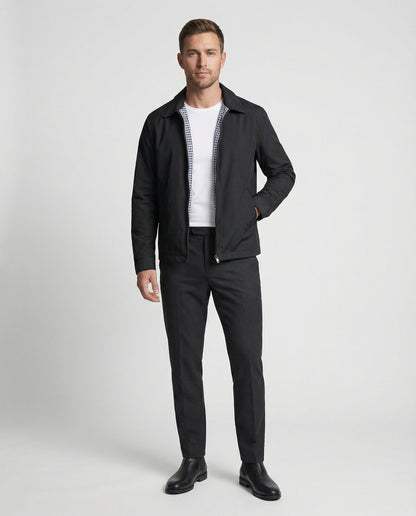 Herren Winterjacke Warm Elegant Schwarz