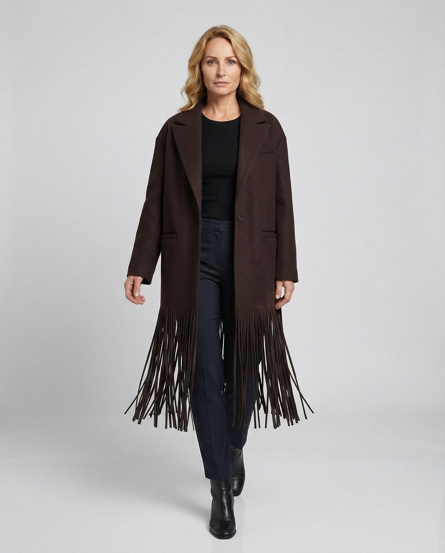 Damen Überhemd Fransen Chic Modern - BerlinGlamour
