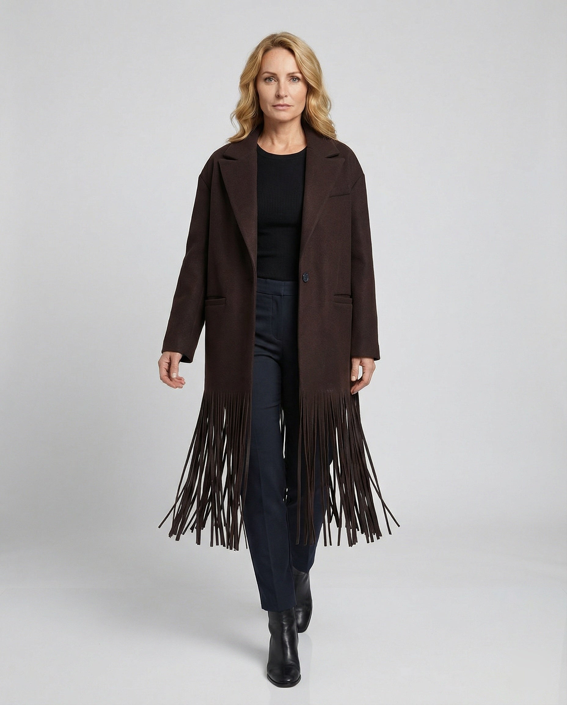 Damen Überhemd Fransen Chic Modern - BerlinGlamour