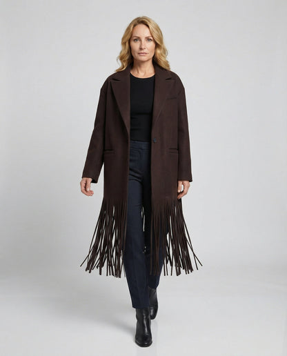 Damen Überhemd Fransen Chic Modern - BerlinGlamour