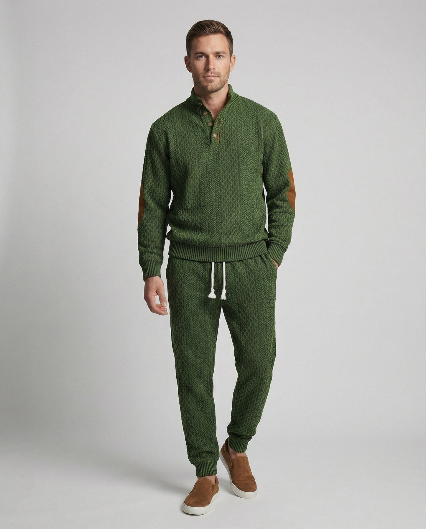 Herren Strickanzug Stehkragen Langarm Modern