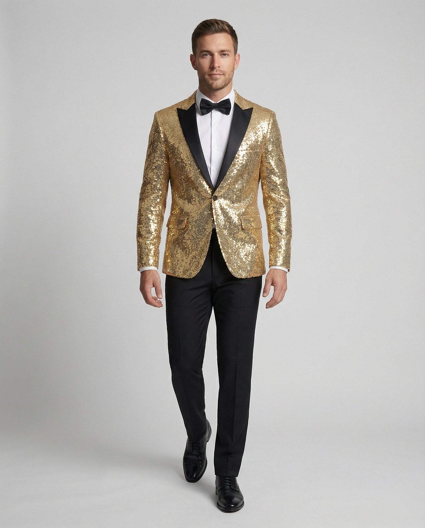 Eleganter Pailletten Blazer Herren Glitzer