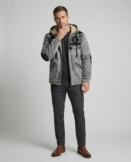Herren Kapuzenjacke Tribal Print Sportlich