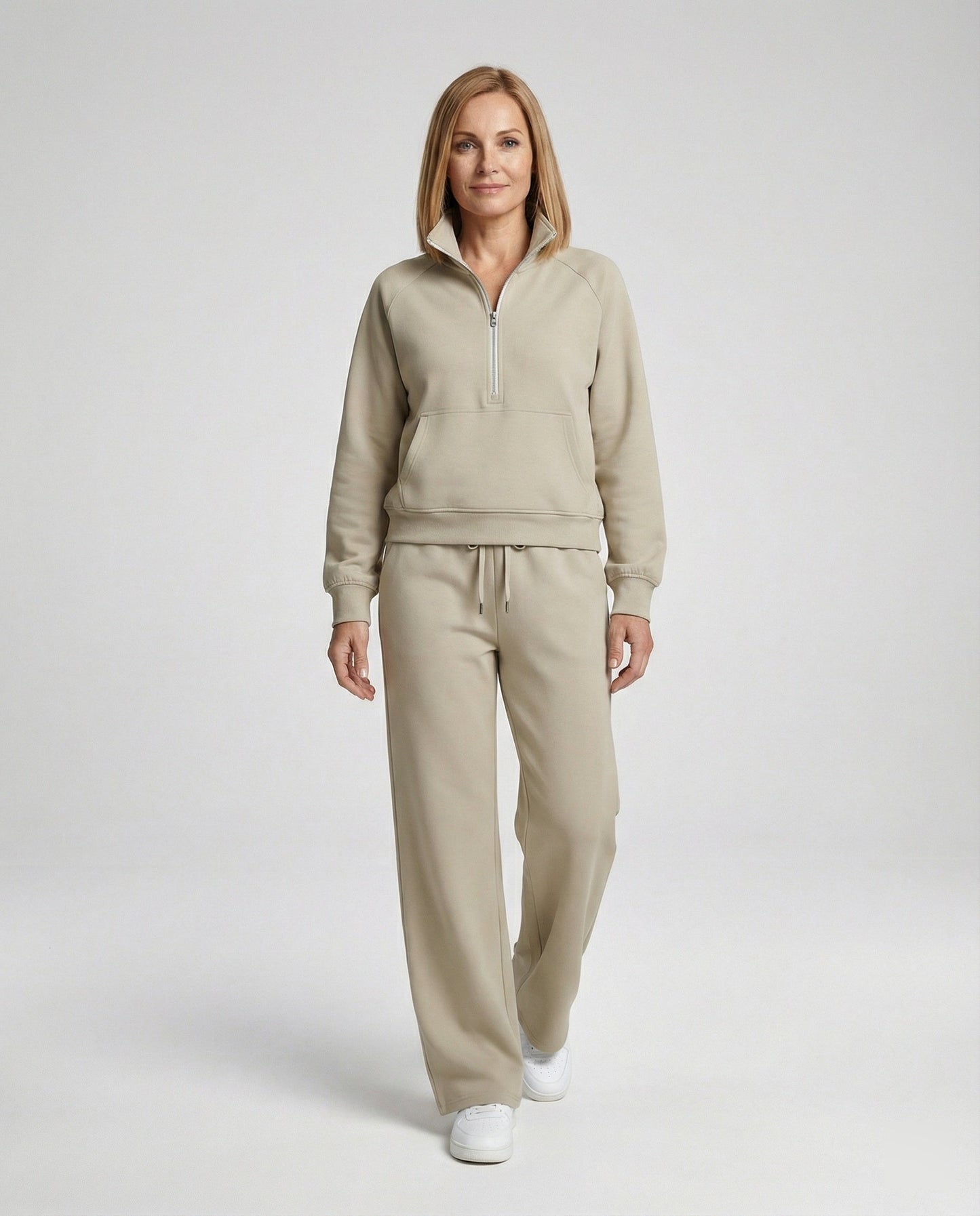 Damen Jogginganzug Hochkragen Sportlich Warm - BerlinGlamour