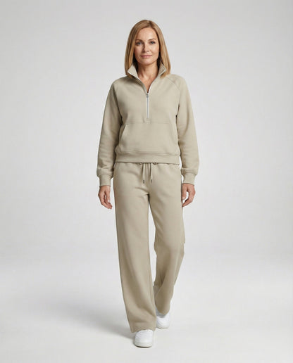 Damen Jogginganzug Hochkragen Sportlich Warm - BerlinGlamour