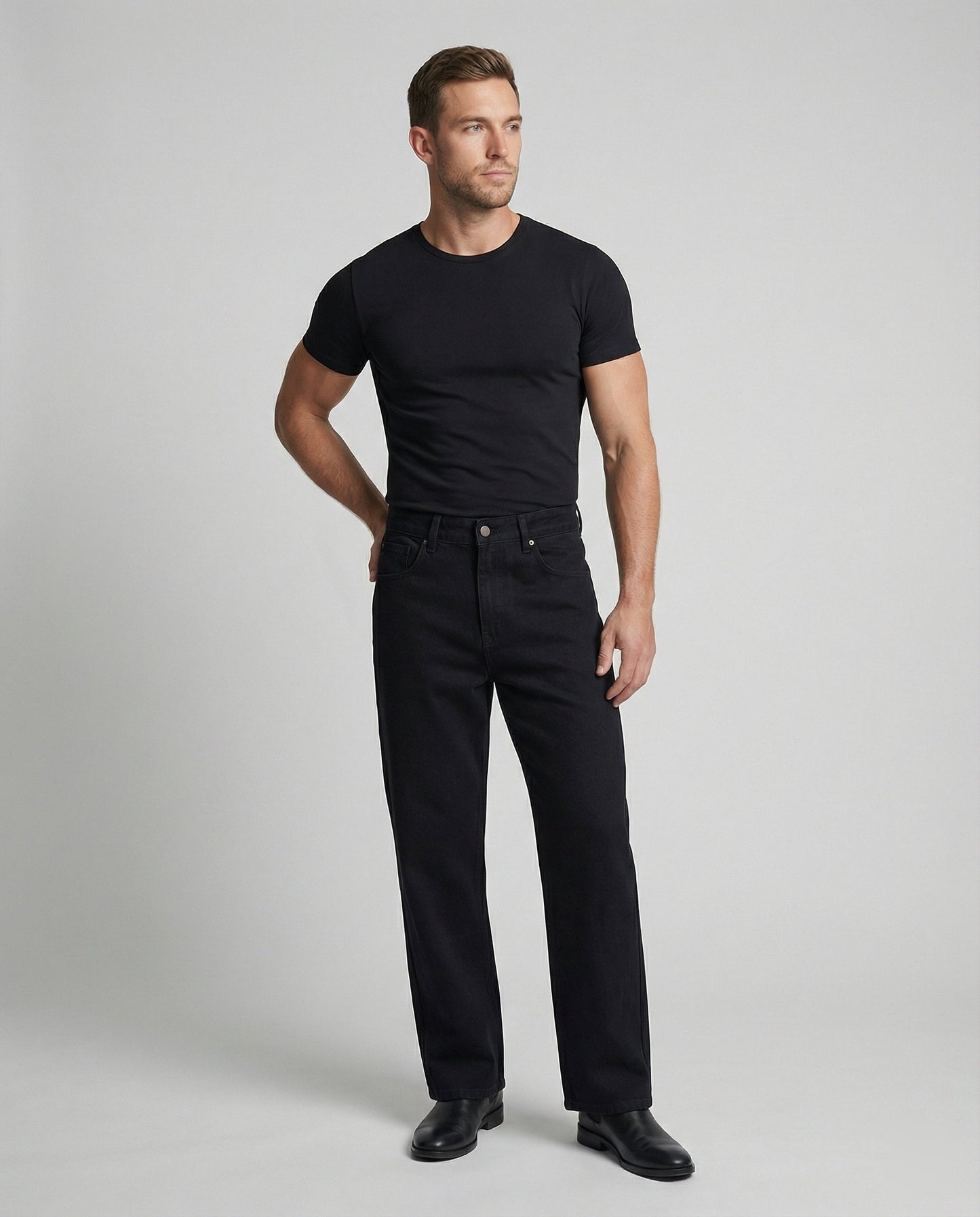 Herren Jeans Gerader Schnitt Utility Stil