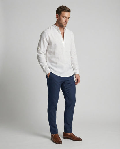 Herren Leinenhemd Sommerlich Leicht Modern