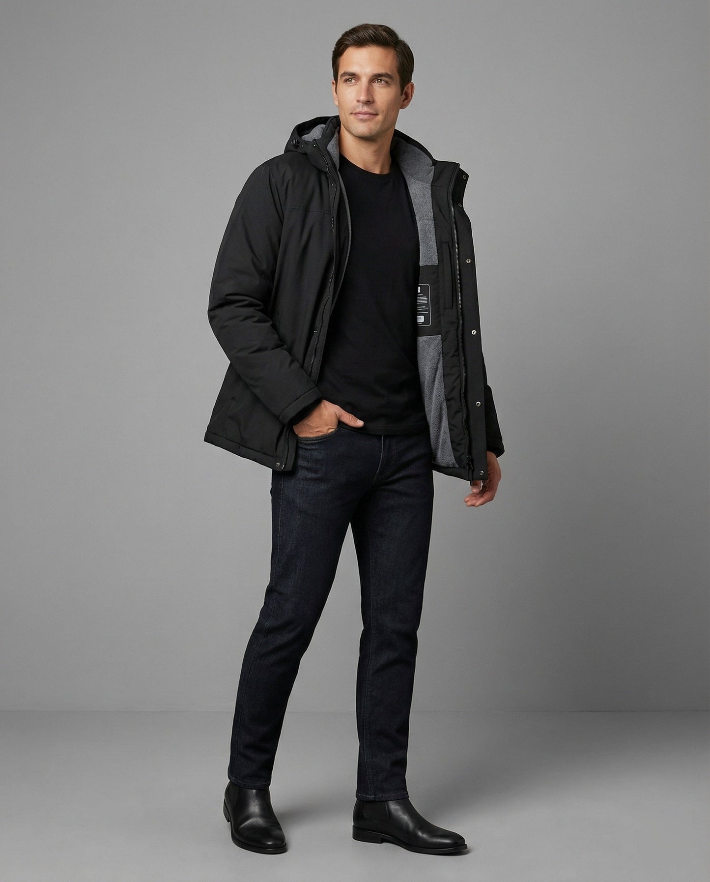 Warmwintermantel Herren Modern Wasserdicht