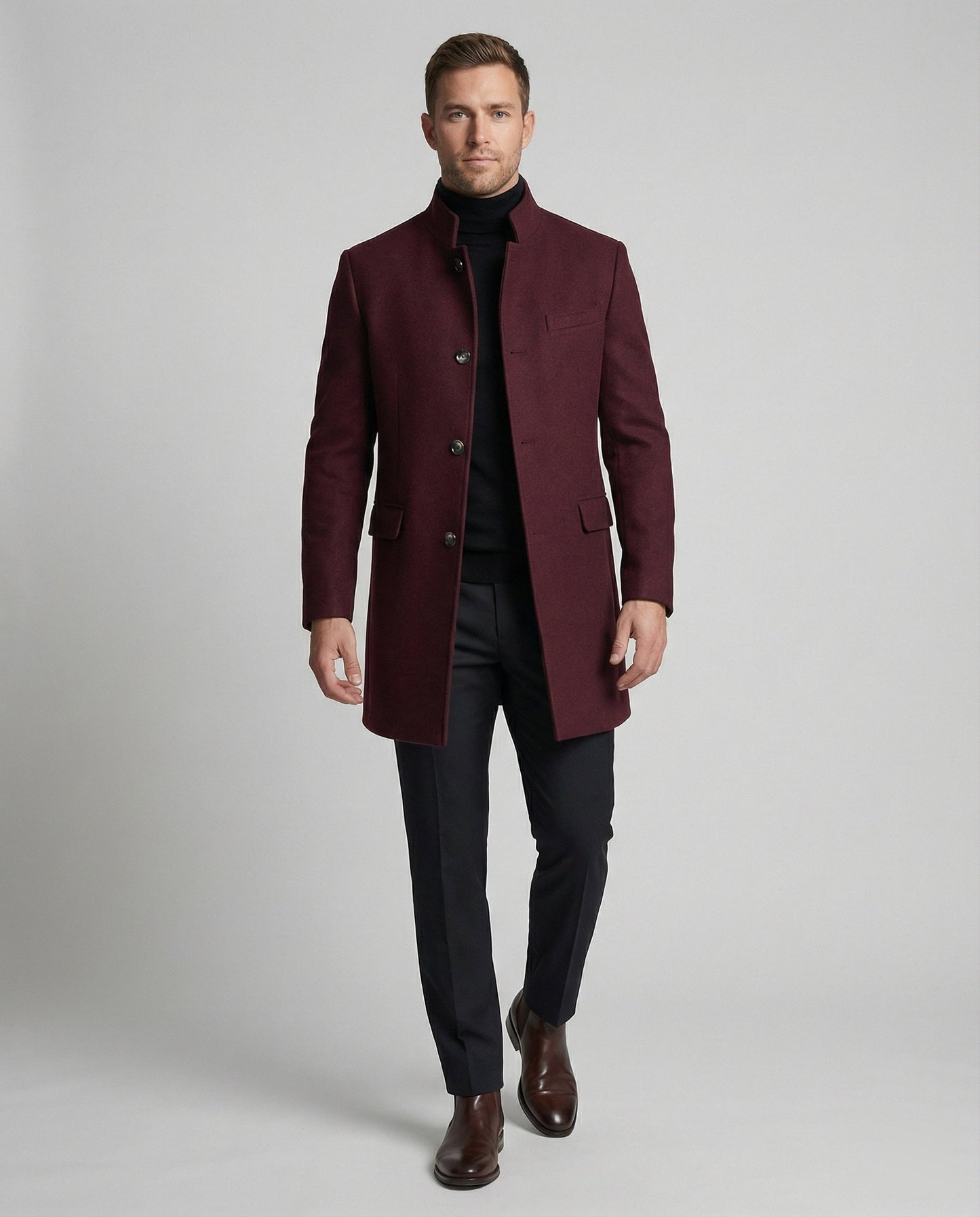 Herrenmantel Warm Elegante Oberbekleidung