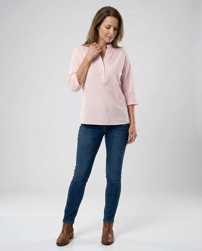 Elegante Damen Bluse Stehkragen Modern