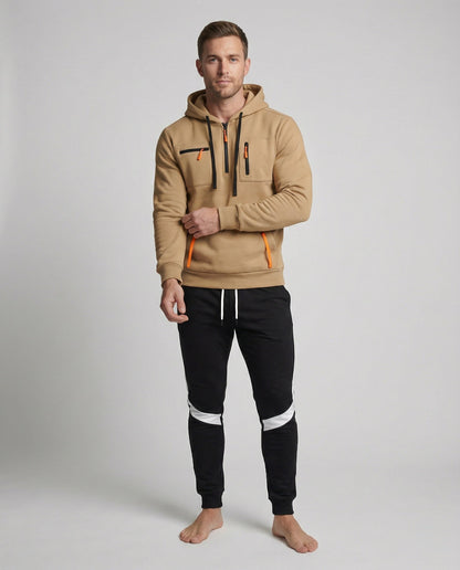 Herren Sportset Hoodie Jogginghose Grau Komfort - BerlinGlamour