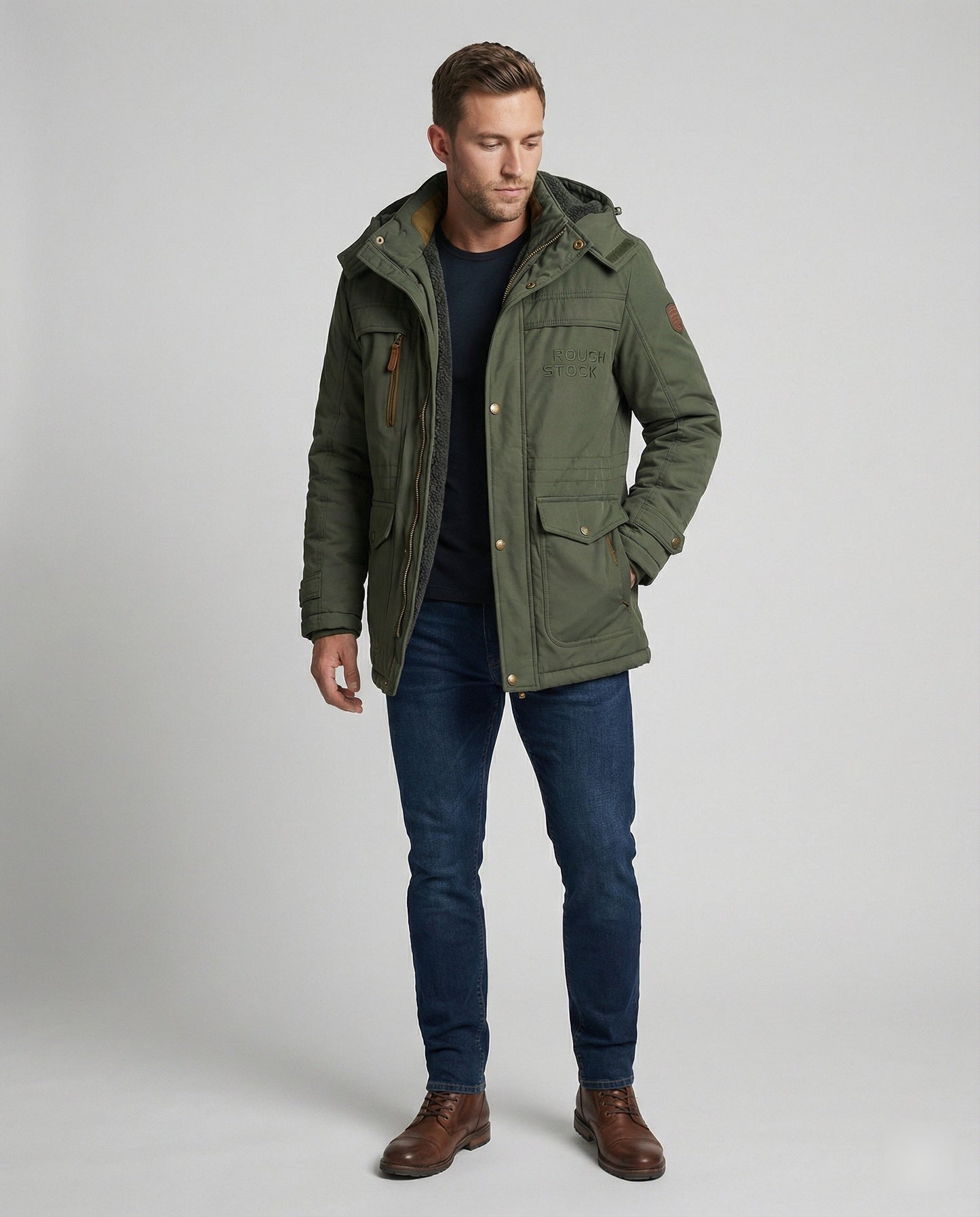 Herrenjacke Gepolstert Lässig Warm
