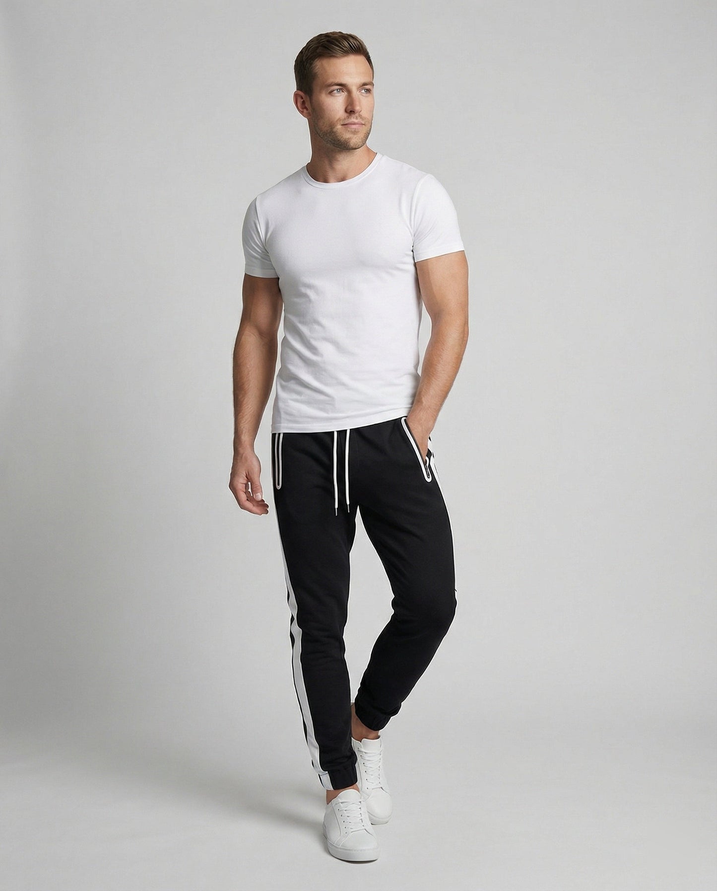 Herren Jogginghose Sportlich Bequem mit Seitentaschen