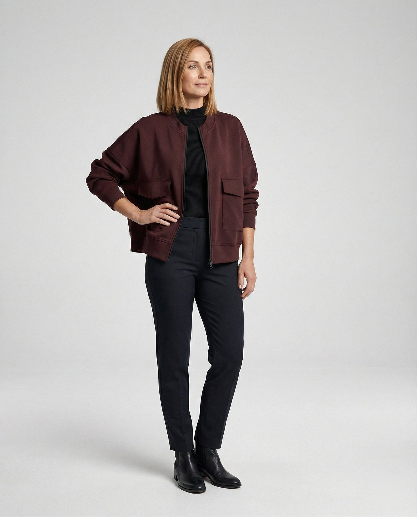 Damen Bomberjacke Modern mit vielen Taschen