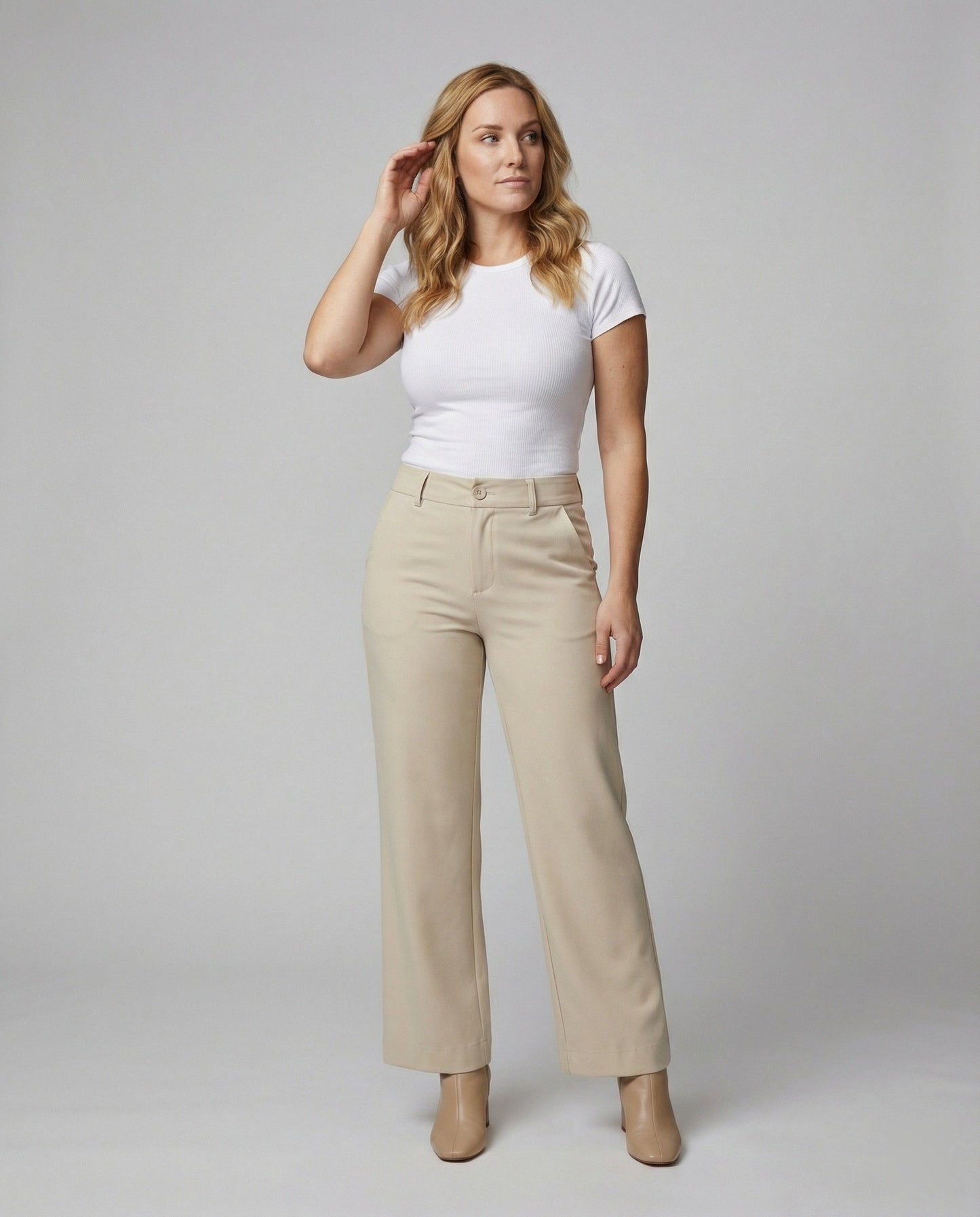 Damen Stoffhose Flare Modern Weite Bein
