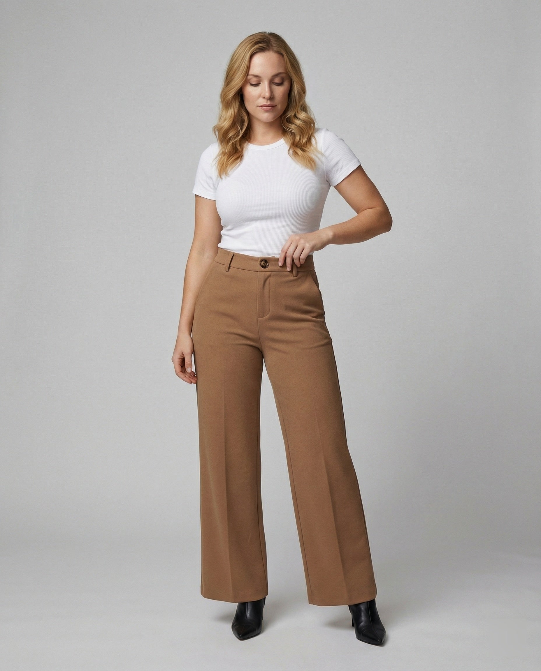 Damen Hose High Waist Weite Bequem - BerlinGlamour