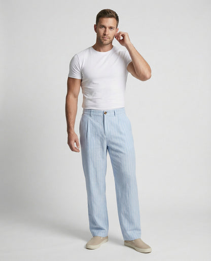 Herren Strandhose Komfort Passform Nadelstreifenmuster Berlin