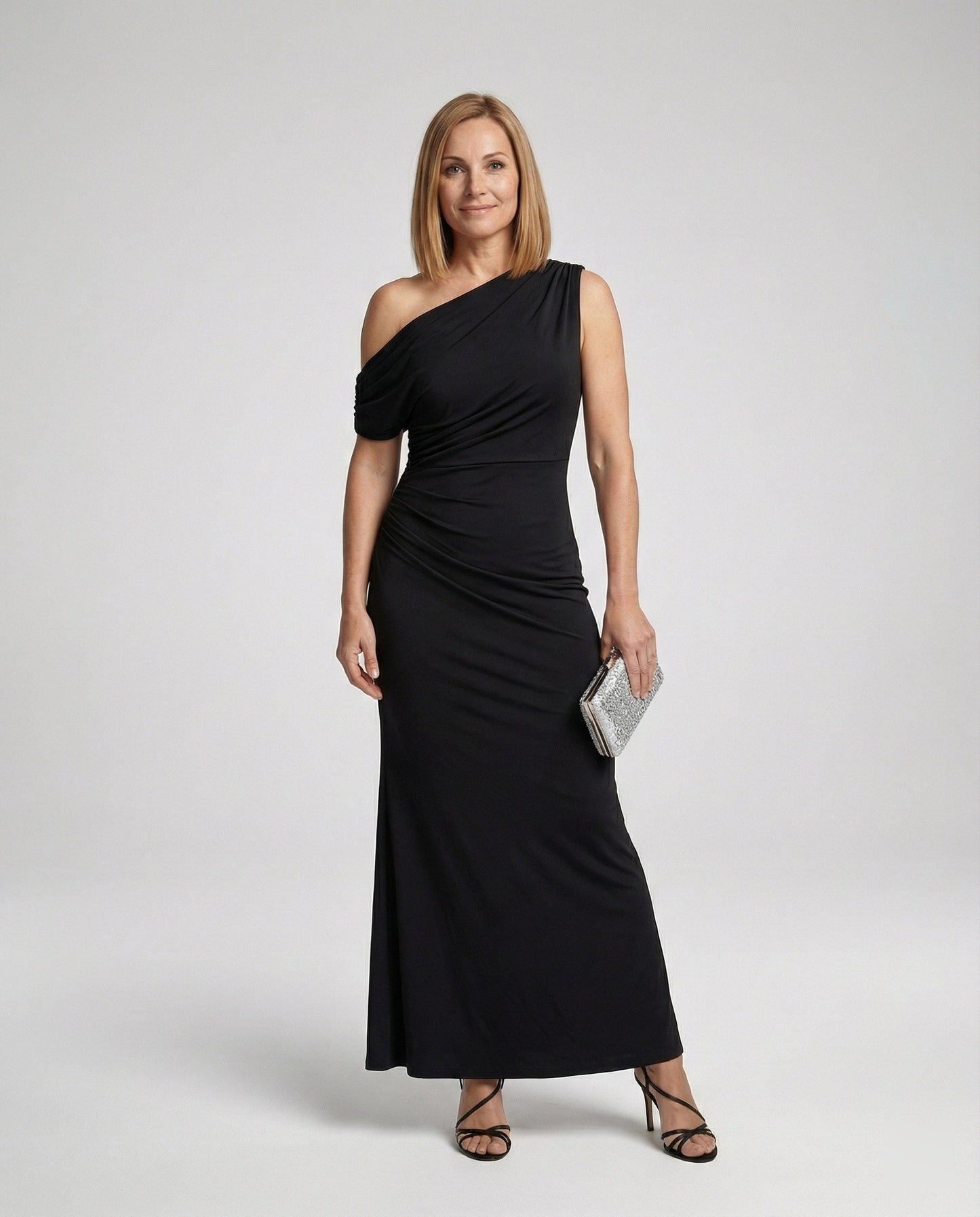 Elegantes Abendkleid Figurbetont Asymmetrisch Lang - BerlinGlamour