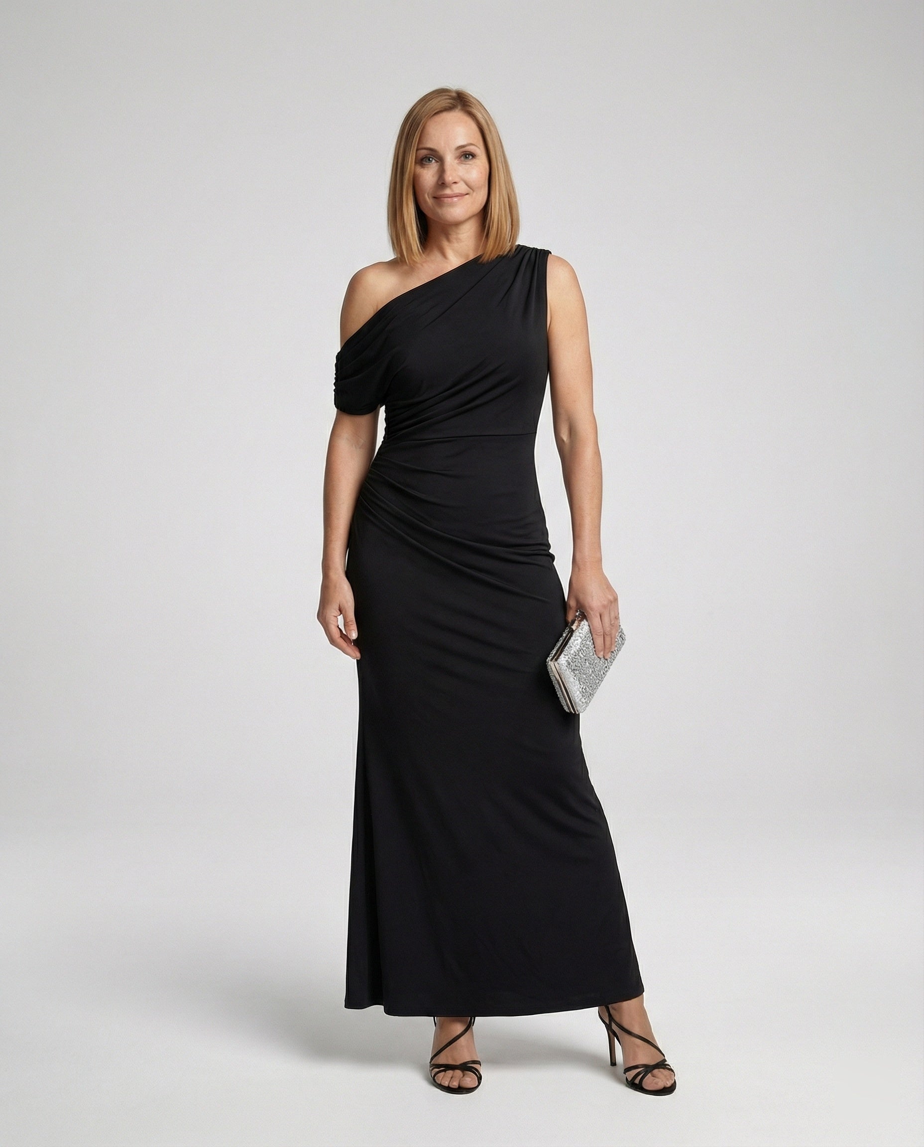 Elegantes Abendkleid Figurbetont Asymmetrisch Lang - BerlinGlamour