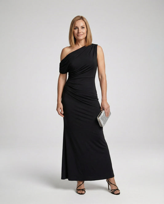 Elegantes Abendkleid Figurbetont Asymmetrisch Lang - BerlinGlamour