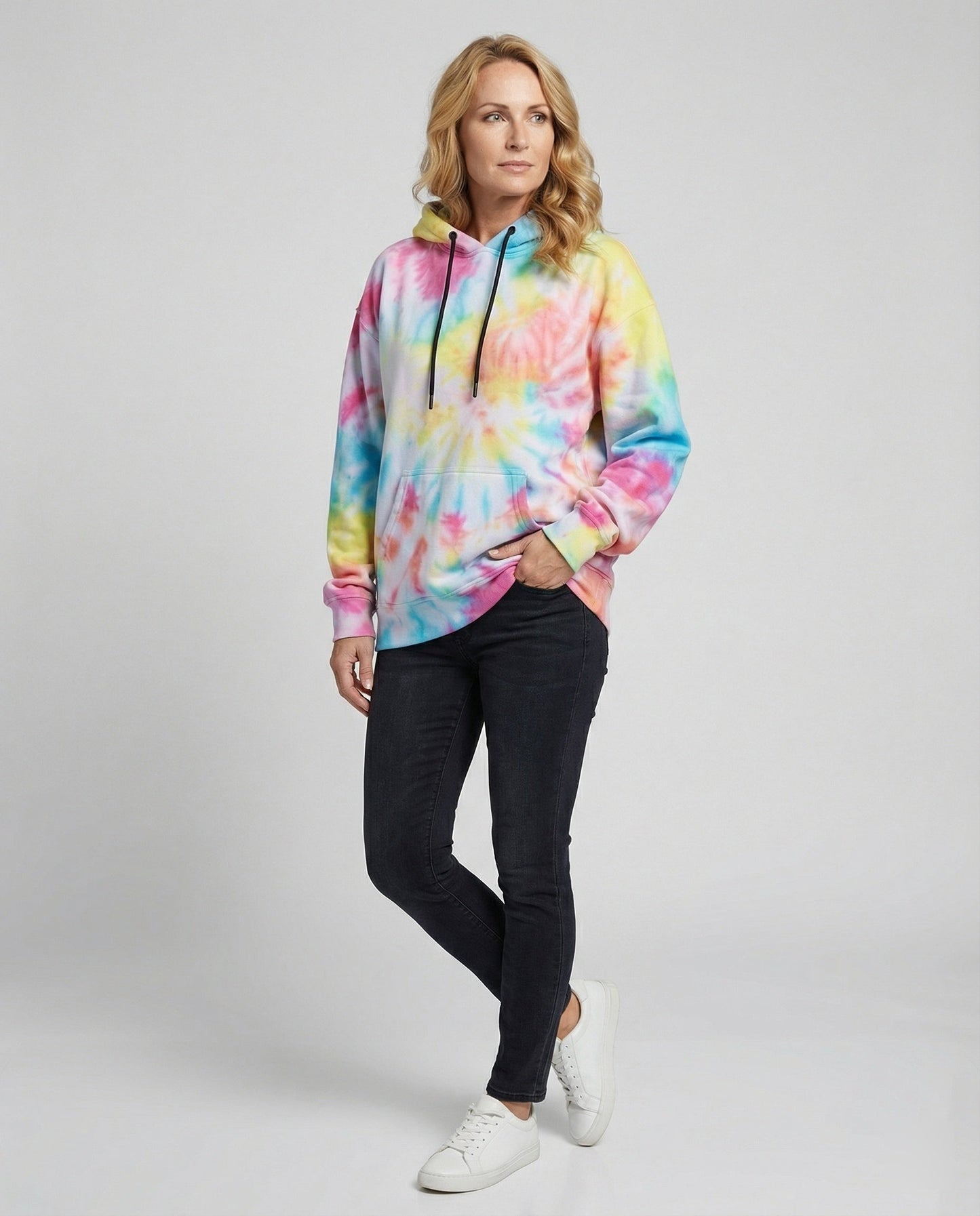 Damen Hoodie Batik Design Farbenfroh