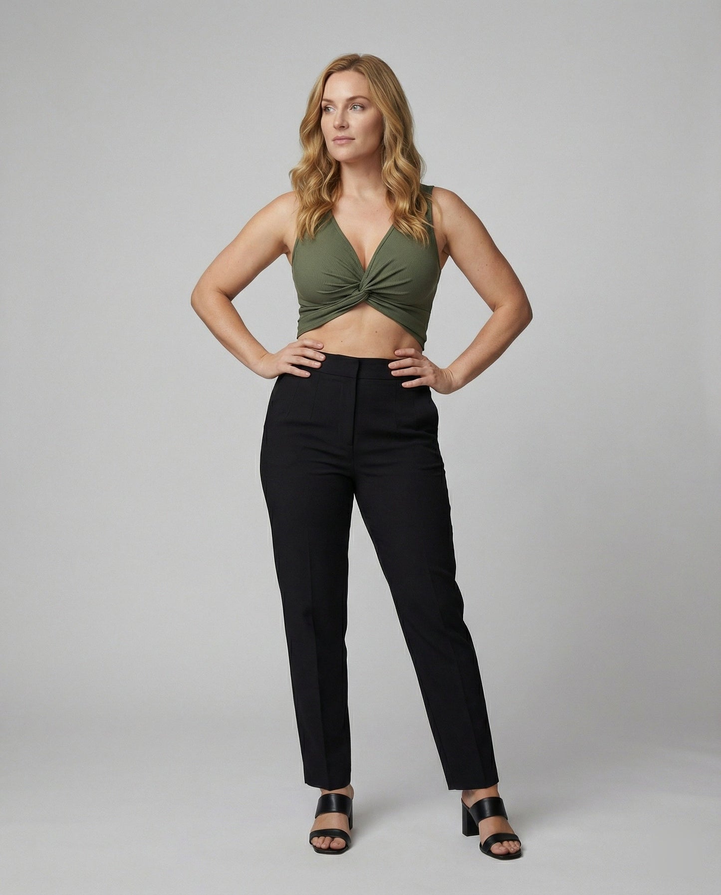 Damen Crop-Top V-Ausschnitt Elegant Knötchen Oberteil