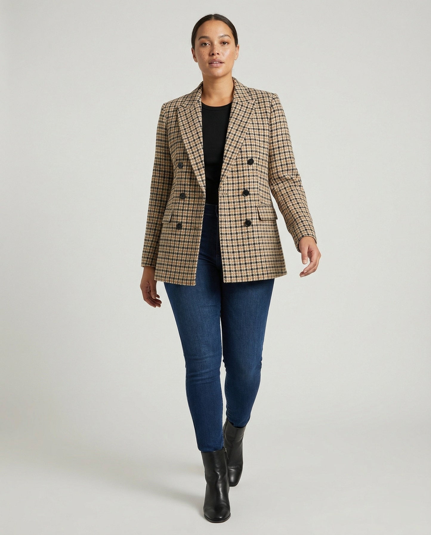 Klassischer Karo Blazer Damen Modern