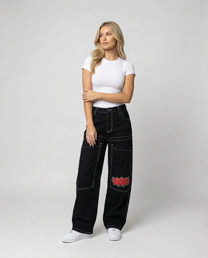 Bequeme Baggy Jeans Denim Lässig Weite Passform - BerlinGlamour