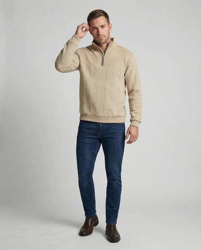 Herren Strickpullover Modern Hochkragen Reißverschluss