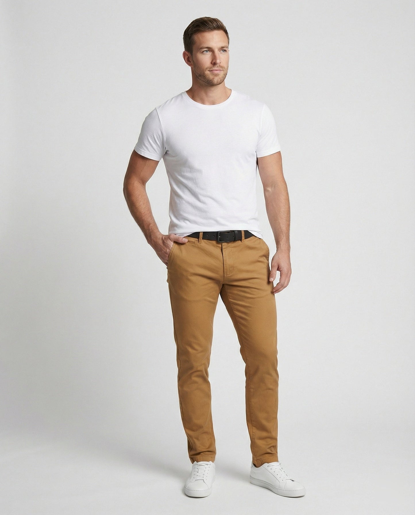 Herren Chino Slim Fit Hose Elastisch Bequem
