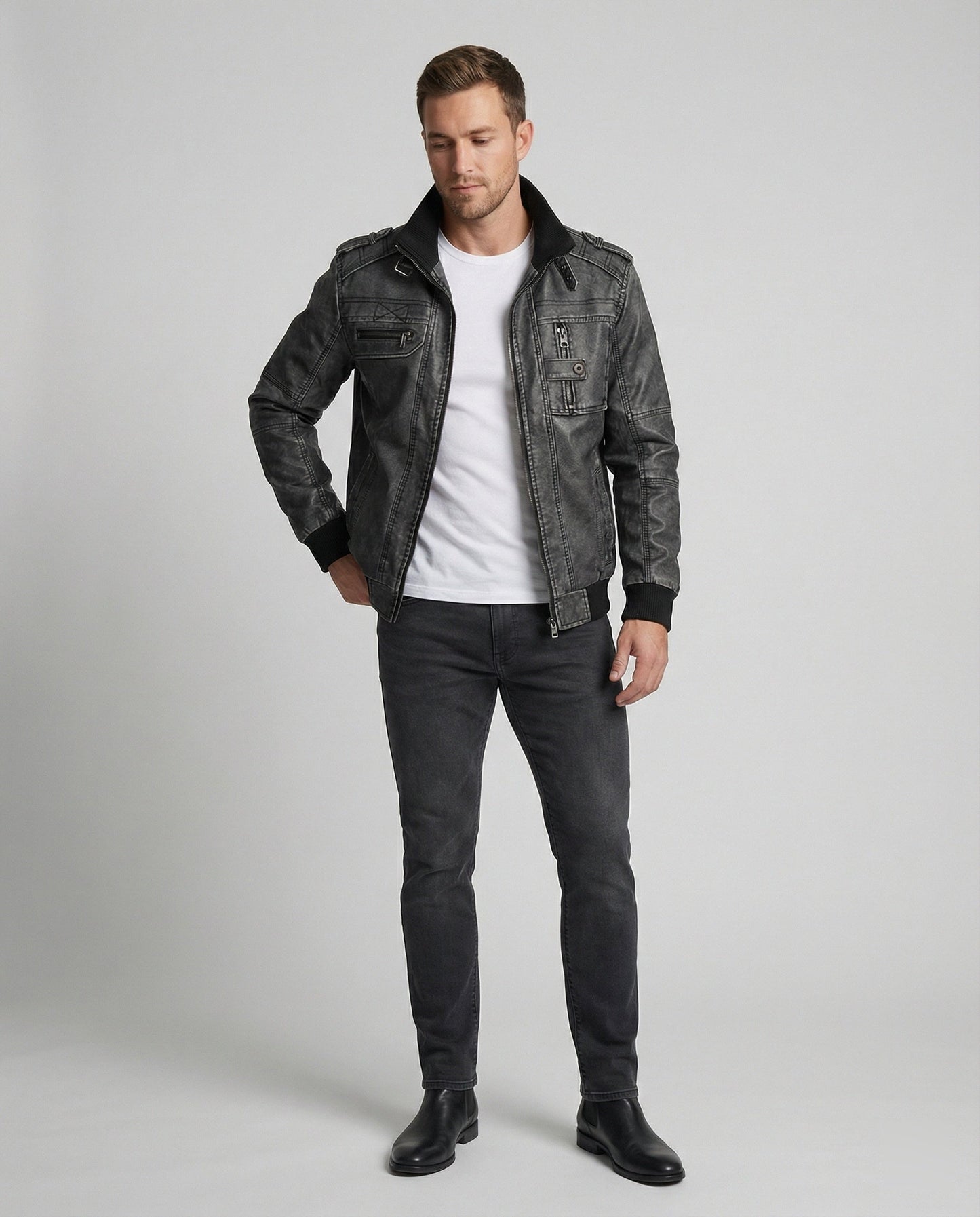 Herrenjacke Leder Premium Modern