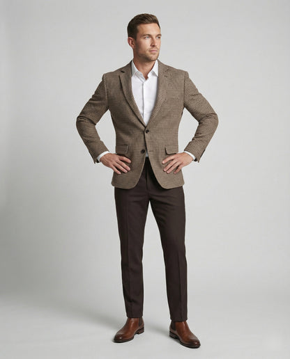 Herren Blazer Kariert Slim Fit Modern