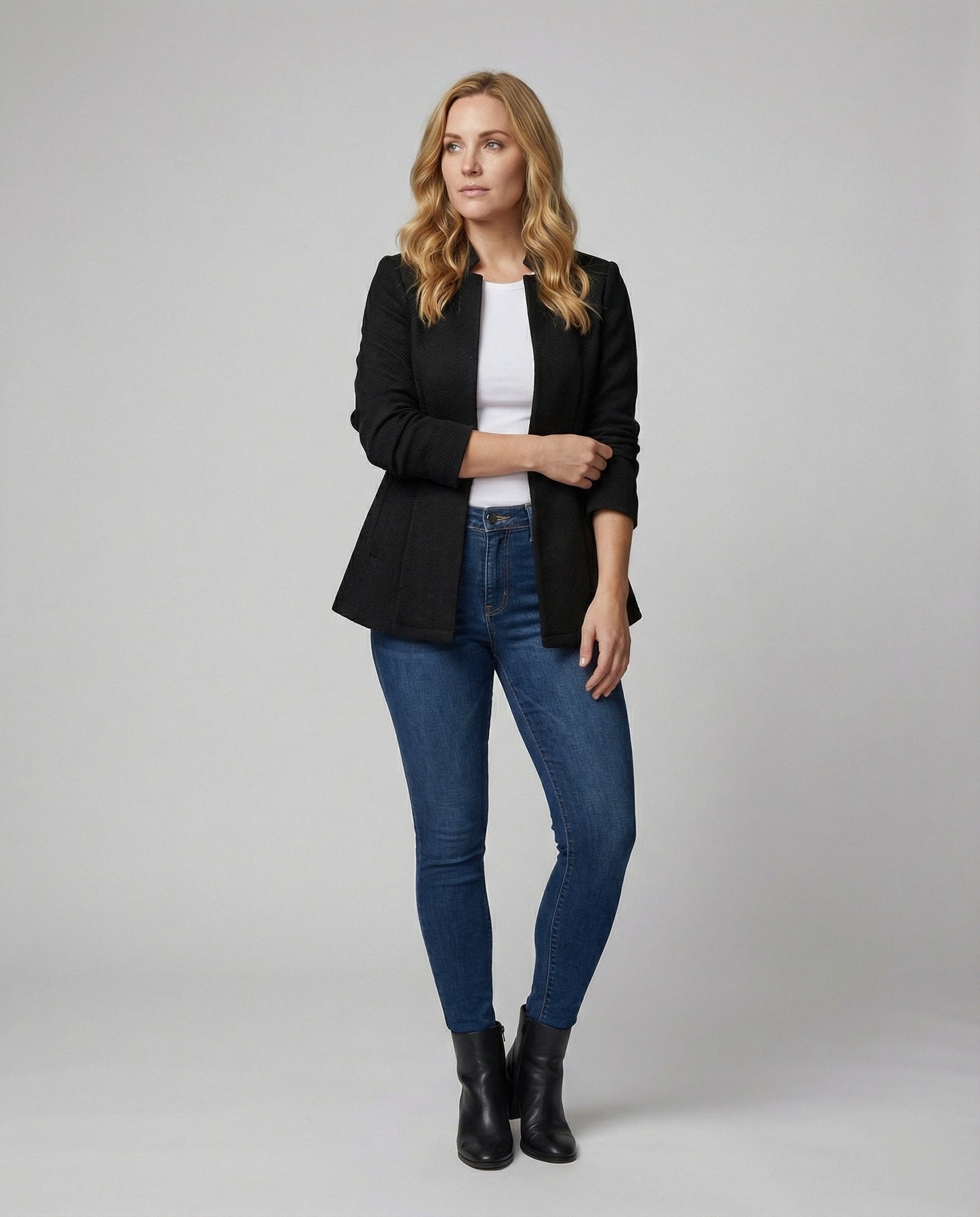 Ärmellose Damen Blazer Hahnentritt Style