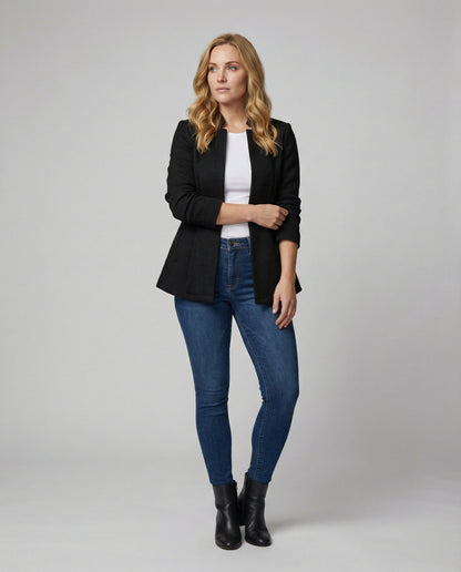 Ärmellose Damen Blazer Hahnentritt Style