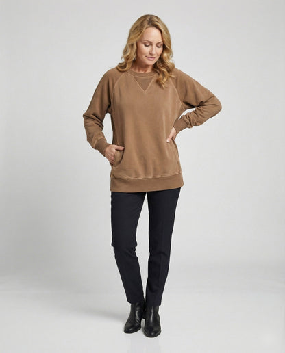 Kaschmir Sweatshirt V-Ausschnitt Bequem Freizeit