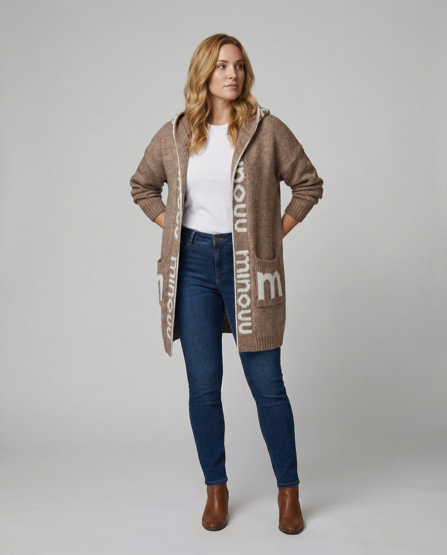 Übergrößer Pullover Dicker Statement Druck Trendy
