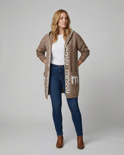 Übergrößer Pullover Dicker Statement Druck Trendy