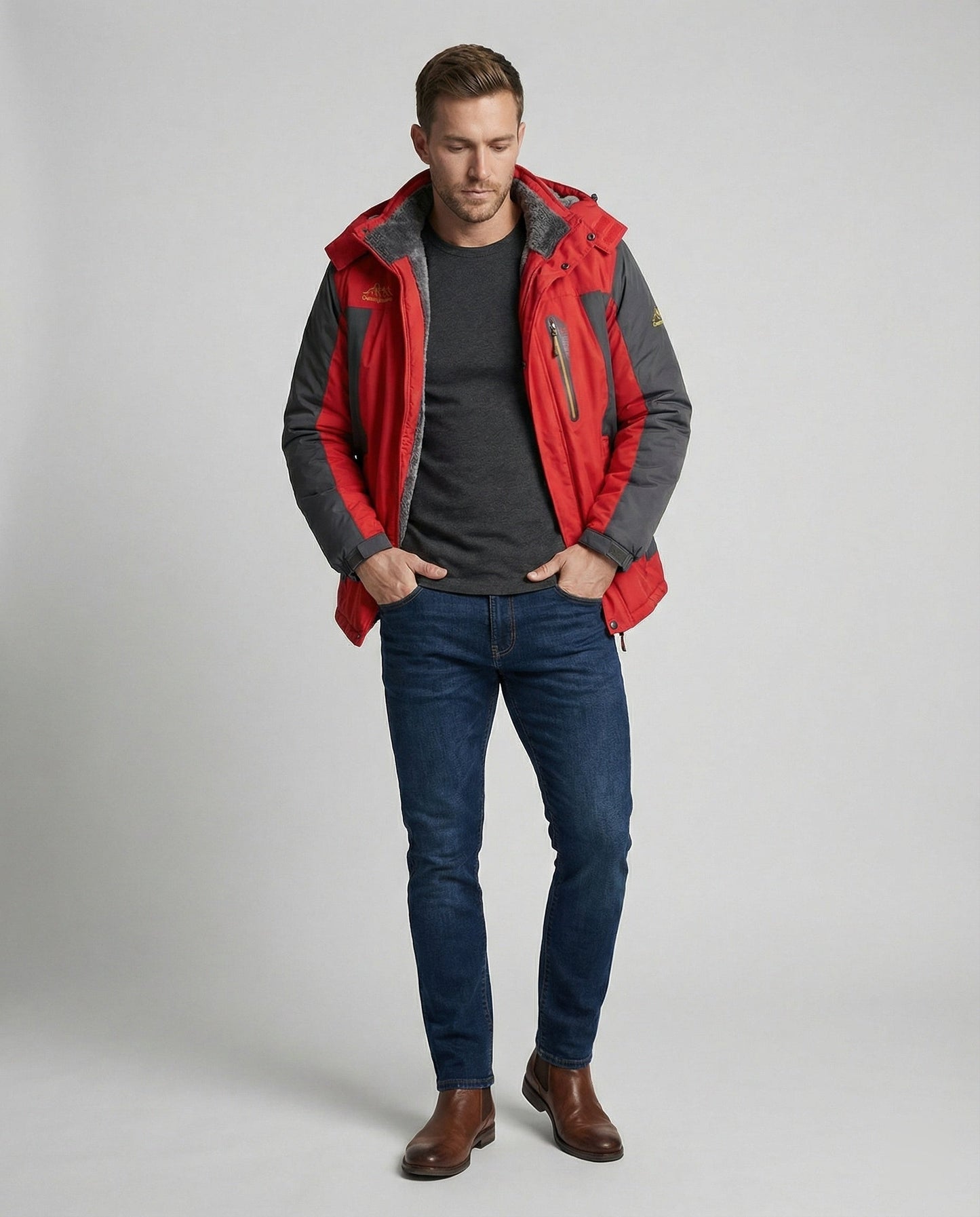 Wasserdichte Winterjacke Herren Hochwertig Schwarz
