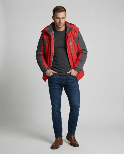 Wasserdichte Winterjacke Herren Hochwertig Schwarz