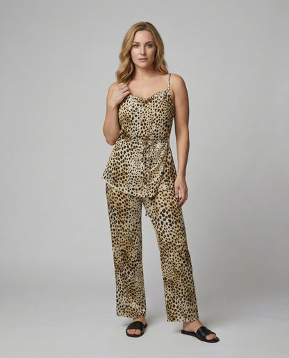 Elegante Damen Leinenhose mit Tiermuster Trendy Sommer - BerlinGlamour