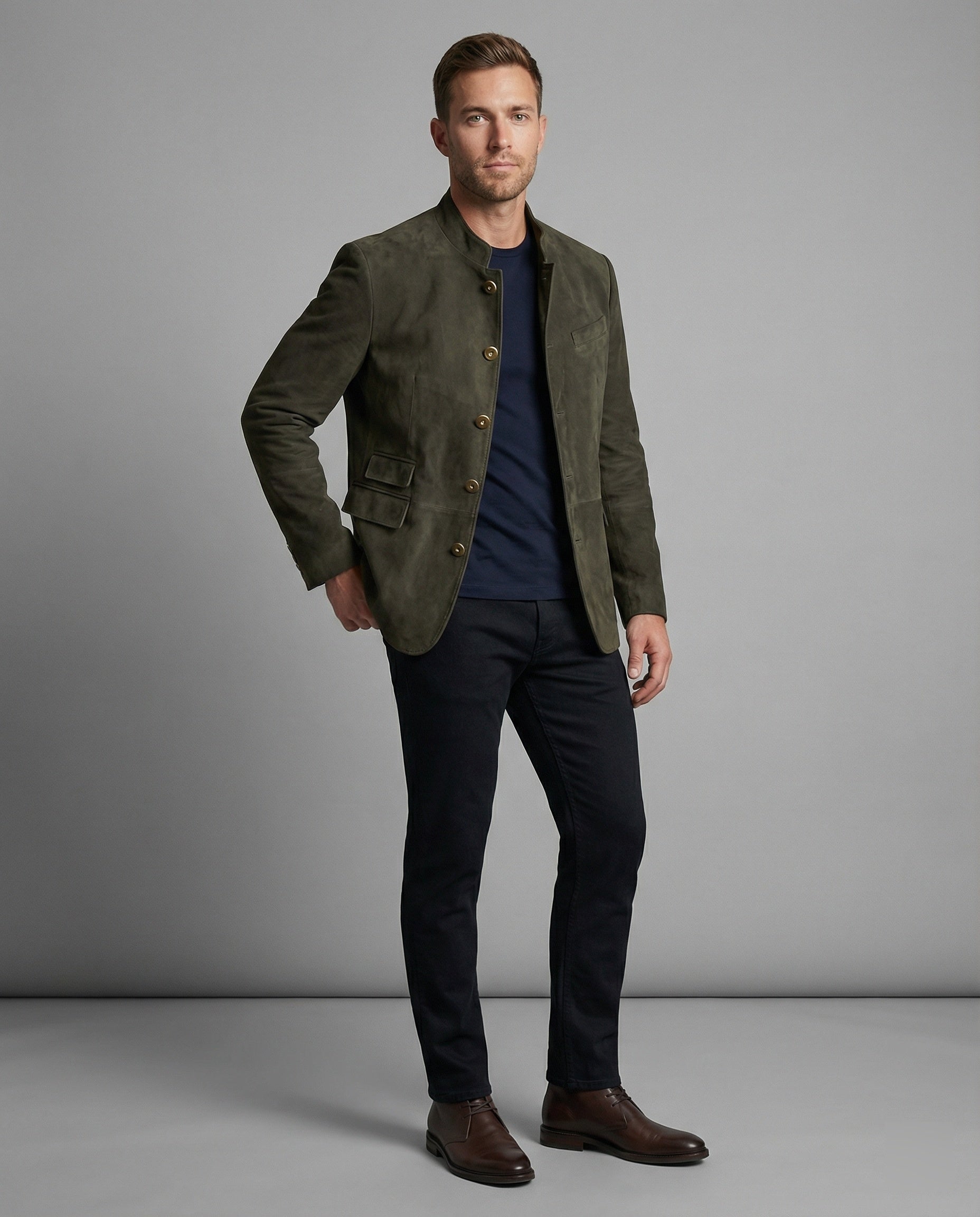 Herren Jacke Klassisch Button Down Modern Slim - BerlinGlamour